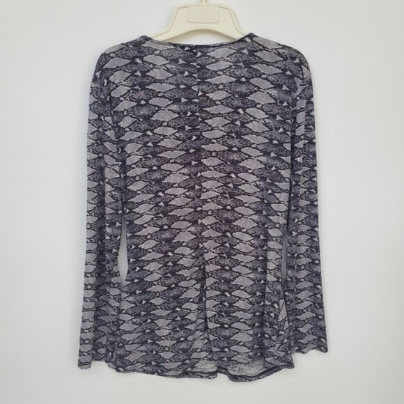 Wrap Top Slinky Snakeskin Long Sleeve Layer Chic - Picture 11 of 15